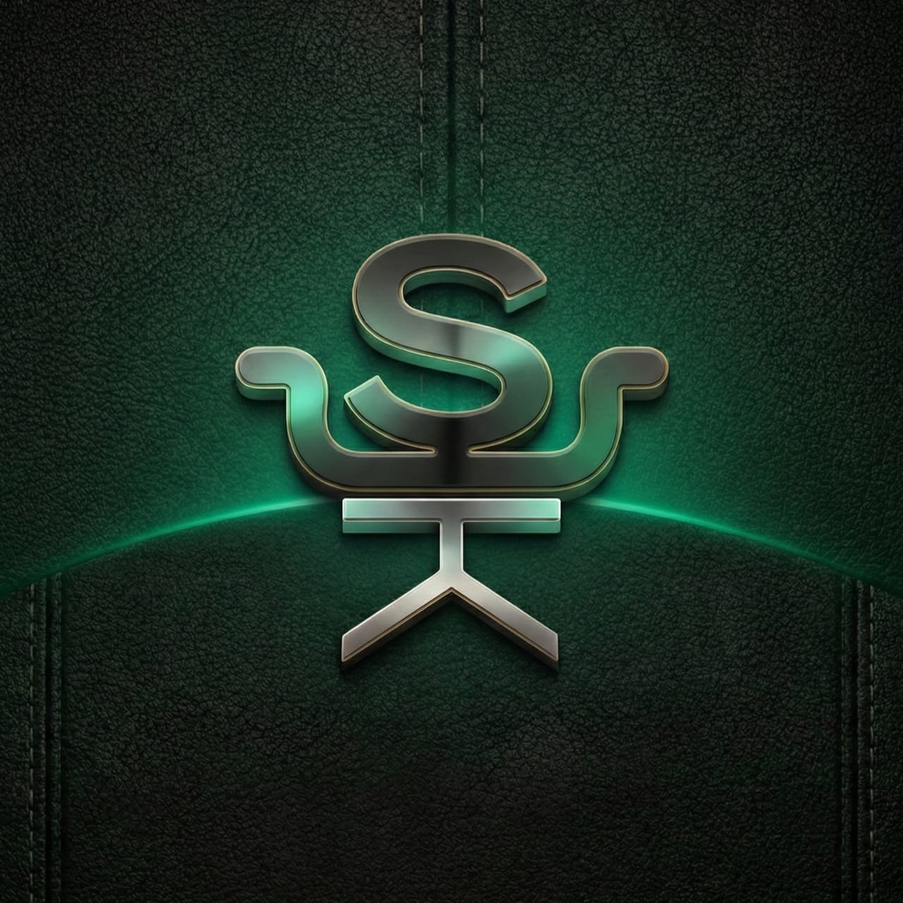 Logotipo SK Estofados em couro verde, capotaria e estofaria no Espírito Santo